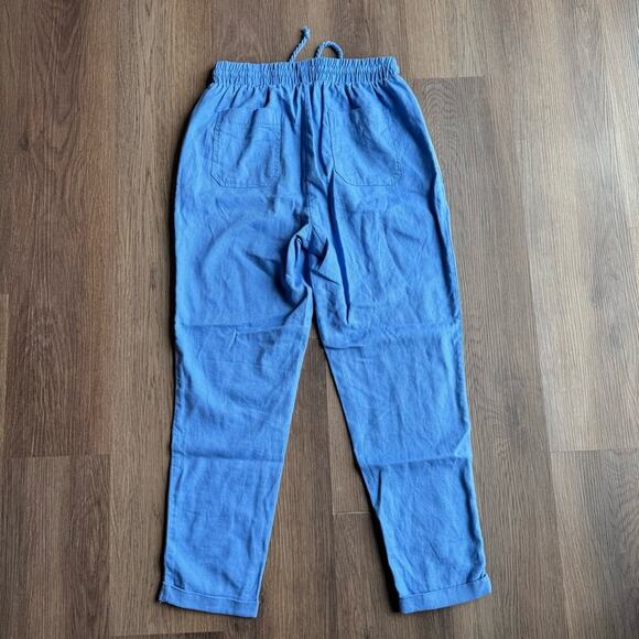Simply Blessed Blue Casual‎ Pants Drawstring Waist Crop Lightweight Small - Picture 6 of 6